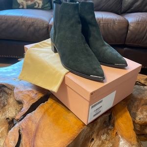 Acne Studios Jensen suede emerald green boots size 39
